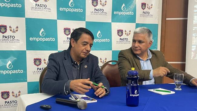 Alcalde de Pasto Germán Chamorro de la Rosa Guillermo Villota Gerente Empopasto Foto: W Radio