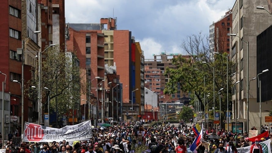 Manifestaciones en Bogotá. Foto: Colprensa.