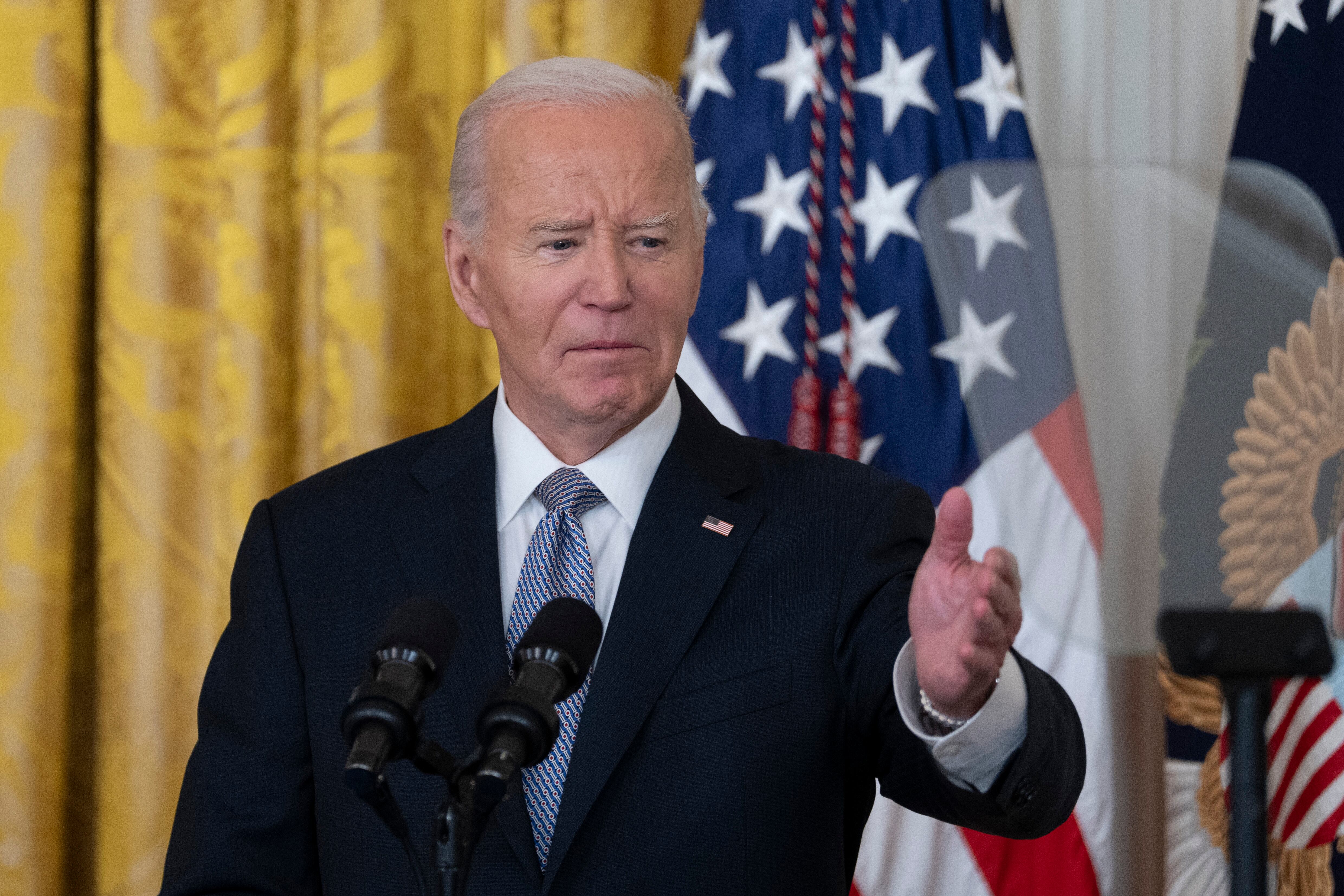 Joe Biden delivers remarks at a National Arts and Humanities Reception at the White House in Washington, DC, USA, 21 October 2024. EFE/EPA/Chris Kleponis / POOL