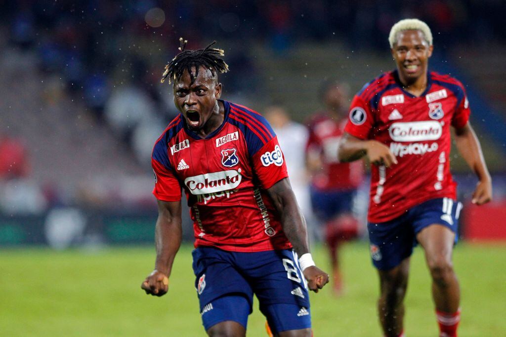 Deinner Quiñones, jugador de Independiente Medellín. (Photo by FREDDY BUILES/AFP via Getty Images)