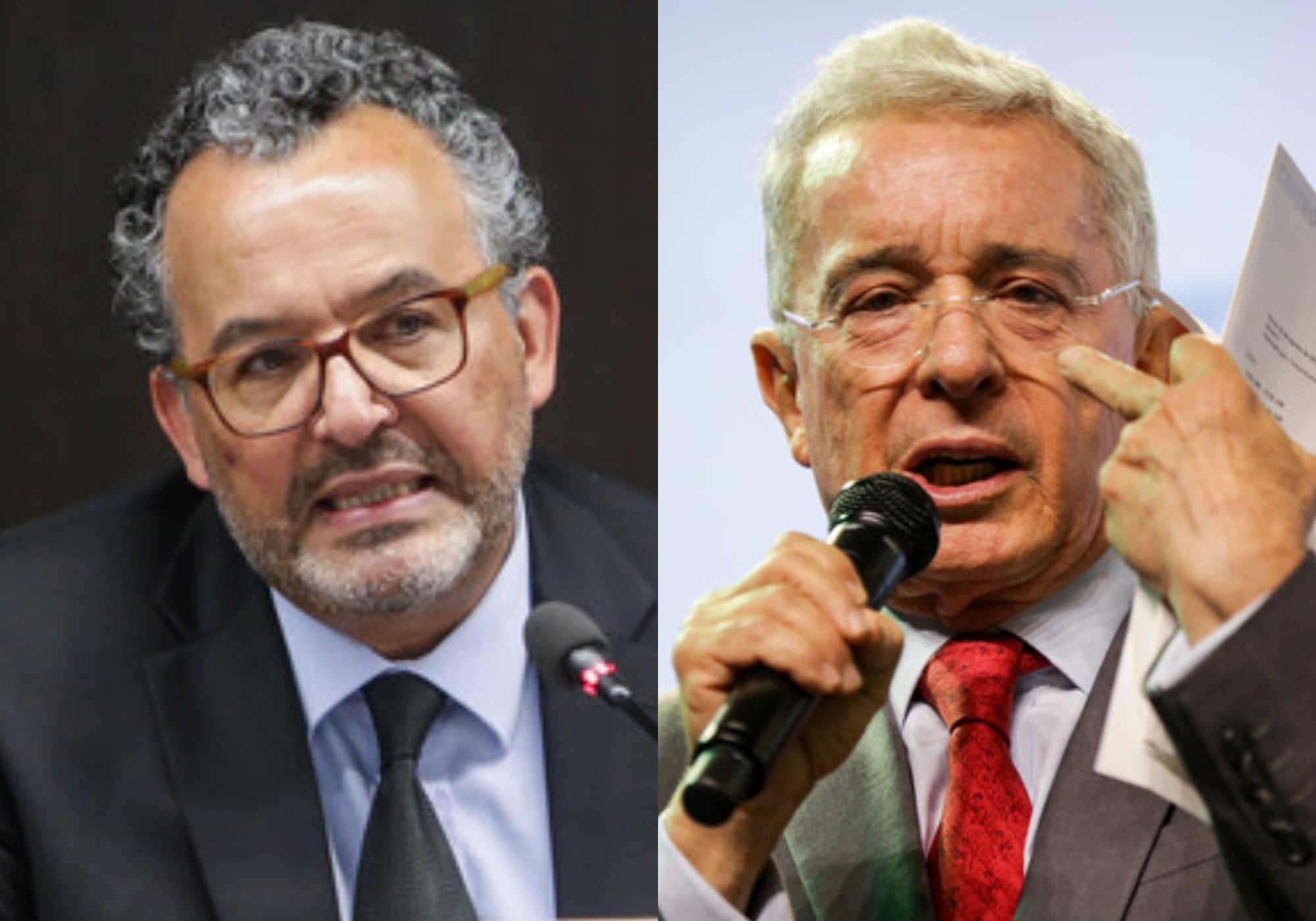 Roberto Vidal y Álvaro Uribe. Foto: (Colprensa - John Paz) / (Colprensa - Mariano Vimos)