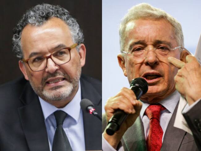 Roberto Vidal y Álvaro Uribe. Foto: (Colprensa - John Paz) / (Colprensa - Mariano Vimos)