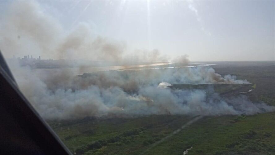 Identifican manos criminales detrás del incendio en el Parque Isla de Salamanca. Foto: Fuerza Aérea Colombiana