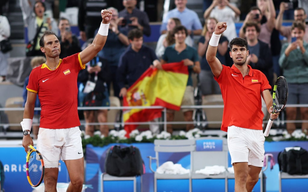 Rafael Nadal y Carlos Alcaraz Clive Brunskill/Getty Images.