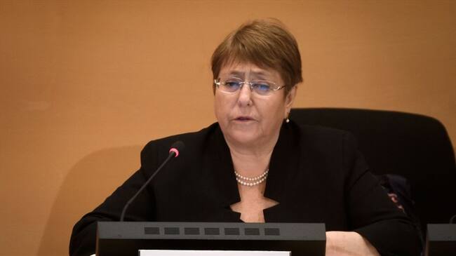 La Alta Comisionada de la ONU para los Derechos Humanos Michelle Bachelet resaltó la importancia del informe de la Jurisdicción Especial de Paz. Foto: Getty Images / FABRICE COFFRINI