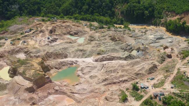 Zona explotada con mercurio. Foto: Agencia Anadolu