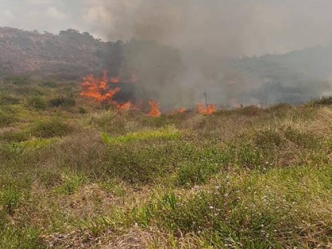 Incendio/ cortesía Bomberos Floridablanca