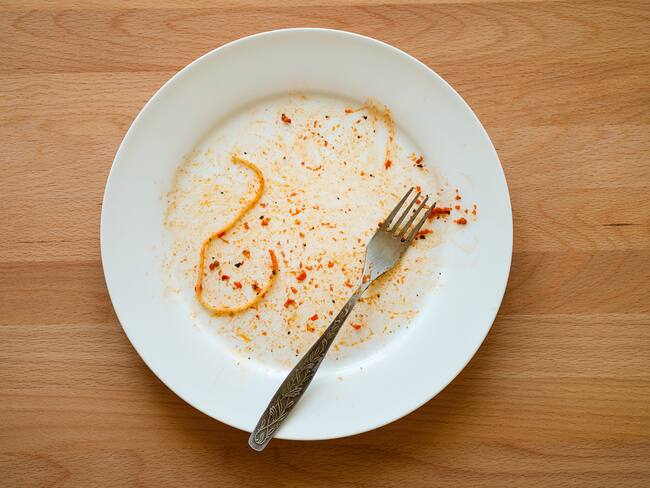Plato de comida vacío imagen de referencia. Foto: Getty Images.