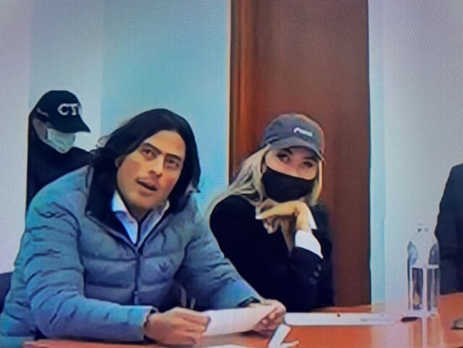 Nicolás Petro y Day Vásquez. Foto: (Captura de Pantalla audiencia)