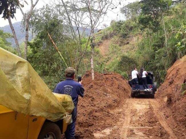 Deslizamiento de tierra. Foto: Suministrada (Gobernación de Risaralda)