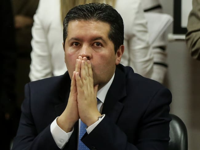 Bogotá. Octubre 09 del 2018. En la Comisión Primera de la Cámara de Representantes se lleva a cabo el debate sobre la unificación de periodos. En la foto: Hernán Estupiñan, representante a la cámara. (Colprensa - Diego Pineda)