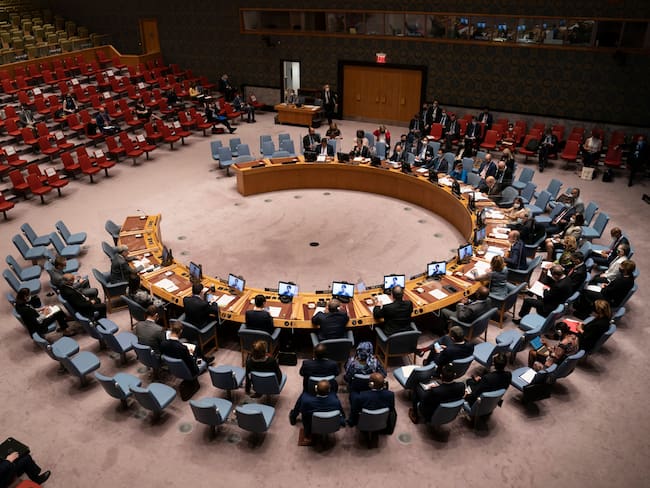 The five permanent UN Security Council members found common ground on September 22 on Afghanistan with officials saying all the powers would press the Taliban to be more inclusive after their military takeover. (Photo by John Minchillo / POOL / AFP) (Photo by JOHN MINCHILLO/POOL/AFP via Getty Images)