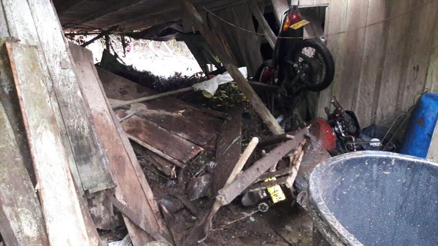 Uno de los deslizamientos de mayor gravedad se presentó en el sector de San Juan de Villalobos . Foto: Cortesía Juan Ortega