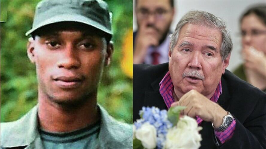 El ministro de Defensa, Guillermo Botero (der), confirmó que el disidente de las Farc, Walter Arizala alias Guacho se encuentra con vida y en Colombia. Foto: Colprensa