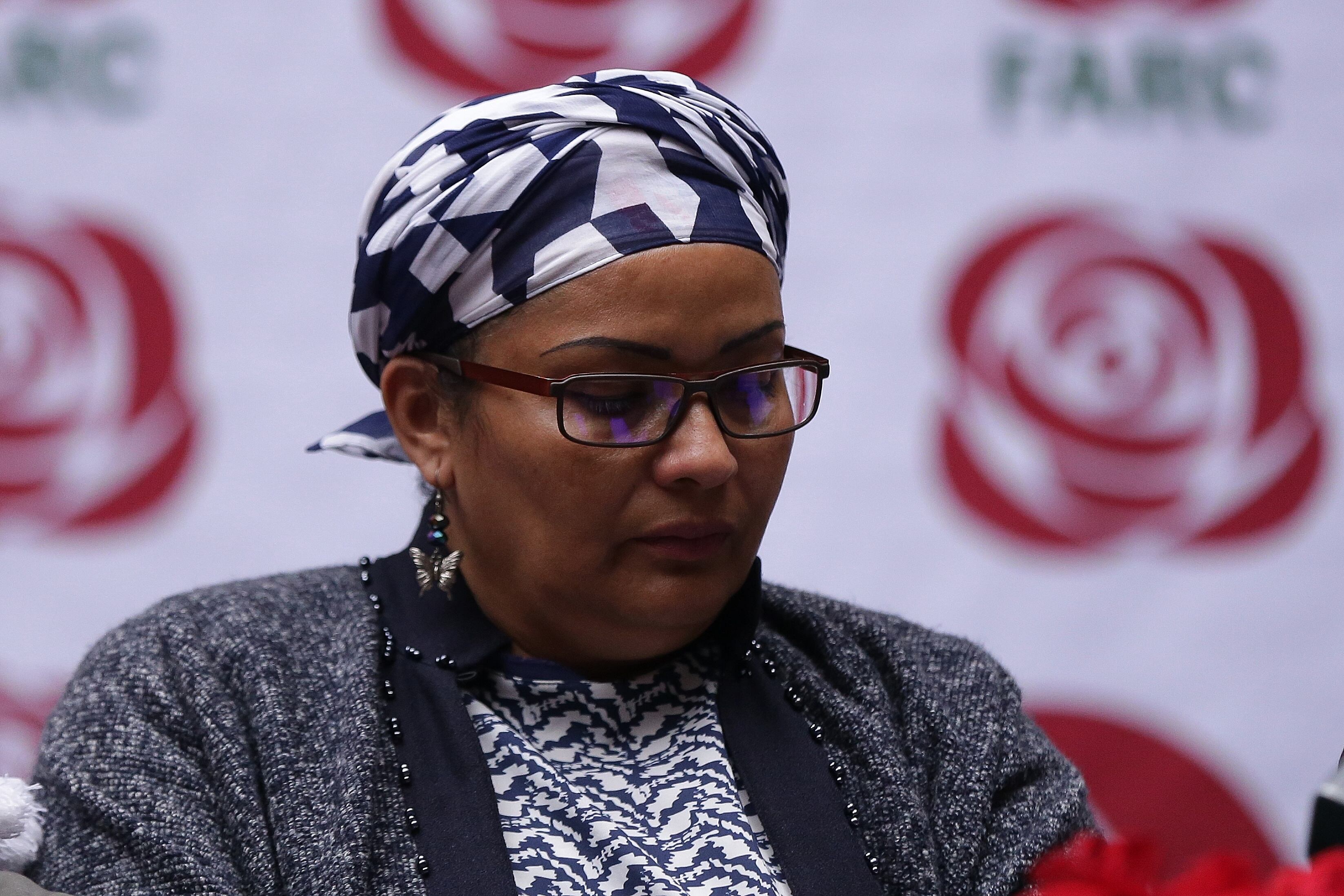 Bogotá. Octubre 09 de 2017.  En la registraduría se llevó acabo la inscripción de Fuerza Alternativa Revolucionaria del Común. En la foto: Victoria Sandino. (Colprensa - Diego Pineda)