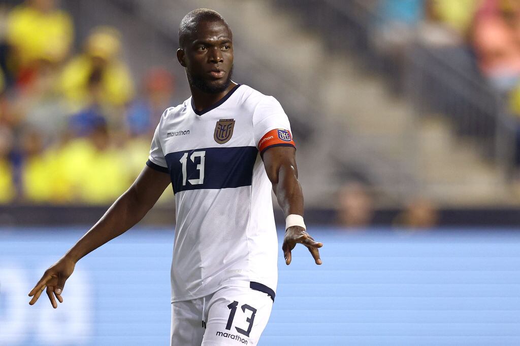 CHESTER, PENNSYLVANIA - JUNE 12: Enner Valencia #13 of Ecuador looks on against Bolivia at Subaru Park on June 12, 2024 in Chester, Pennsylvania. (Photo by Tim Nwachukwu/Getty Images)