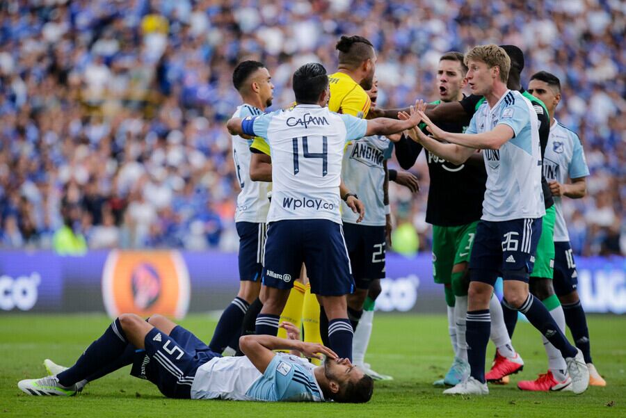 Millonarios FC enfrentó a Atlético Nacional en juego válido por la fecha 8 de la liga BetPlay II 2023, en el estadio Nemesio Camacho El Campín. Foto:  Colprensa - Mariano Vimos.