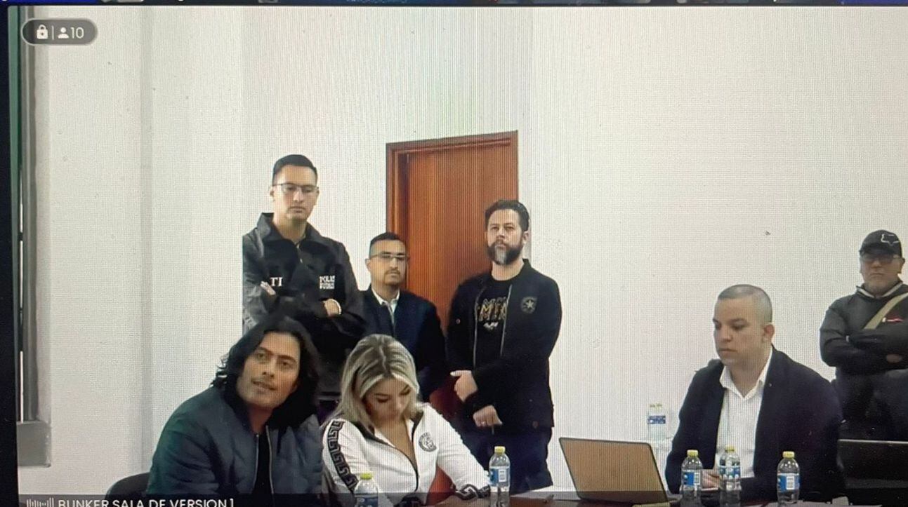 Nicolás Petro y Day Vásquez. Foto: captura  de pantalla de la audiencia