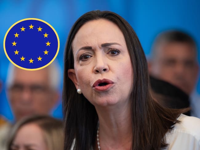 Maria Corina Machado. Foto: Gaby OraaUnión Europea. Foto: Getty Images.