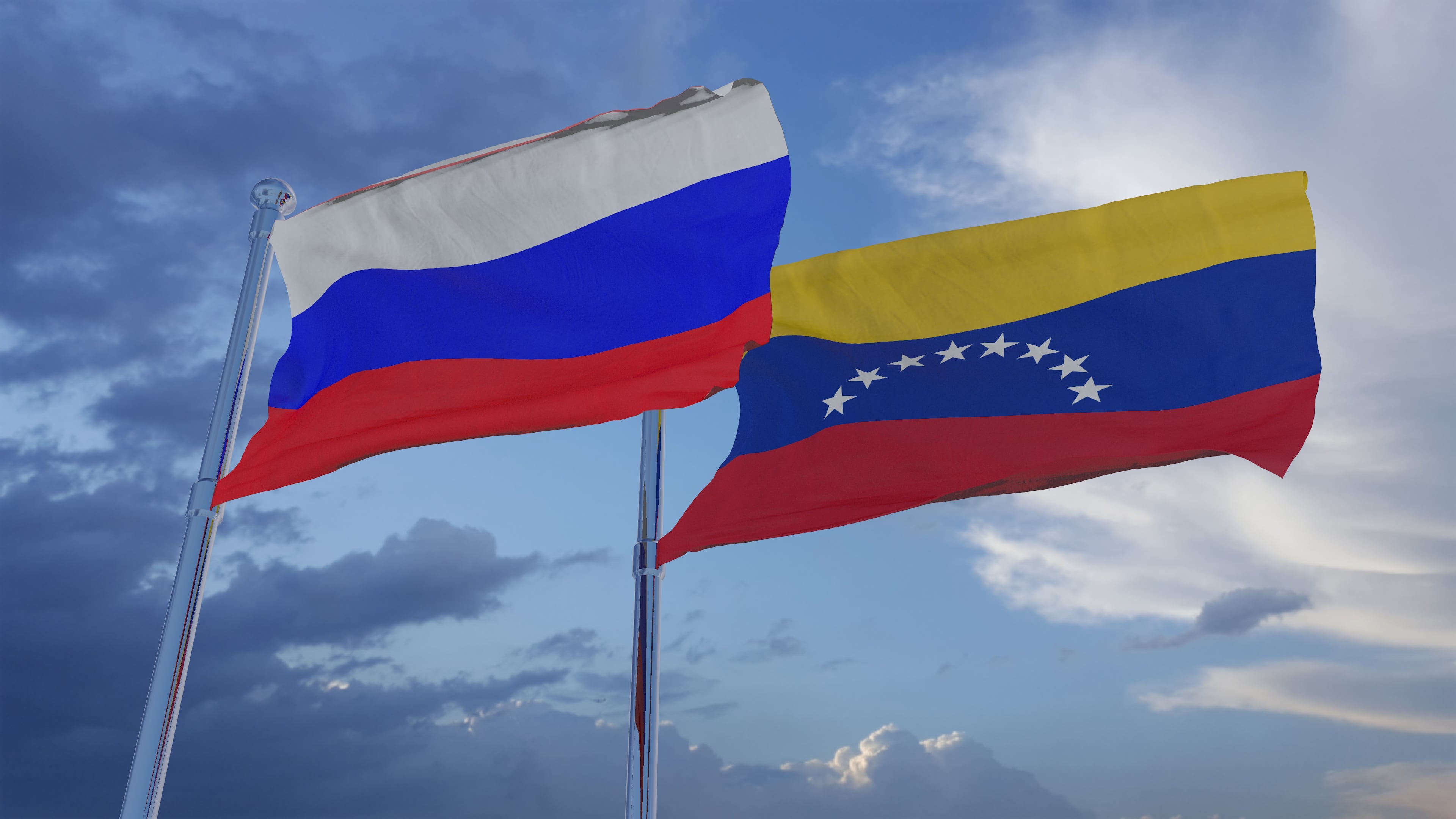 Banderas de Rusia y Venezuela. Foto. Getty Images