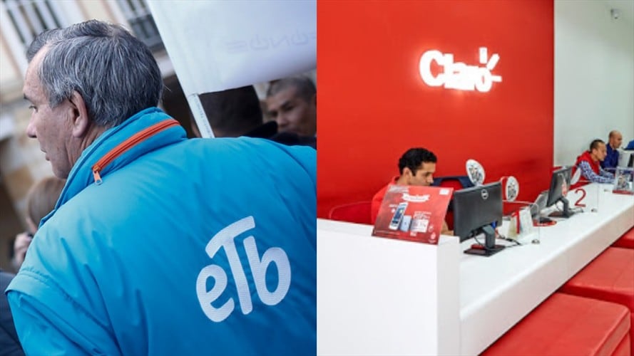 La Superintendencia de Industria y Comercio multó a Claro con $197 millones y a ETB con $124 millones. Foto: Colprensa