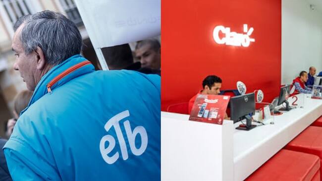 La Superintendencia de Industria y Comercio multó a Claro con $197 millones y a ETB con $124 millones. Foto: Colprensa