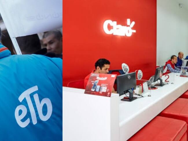 La Superintendencia de Industria y Comercio multó a Claro con $197 millones y a ETB con $124 millones. Foto: Colprensa