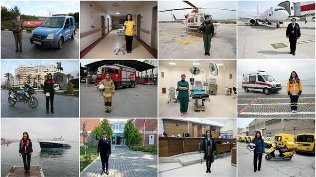 Las mujeres turcas uniformadas amantes de su deber. Foto: Mahmut Serdar Alakuş - Agencia Anadolu
