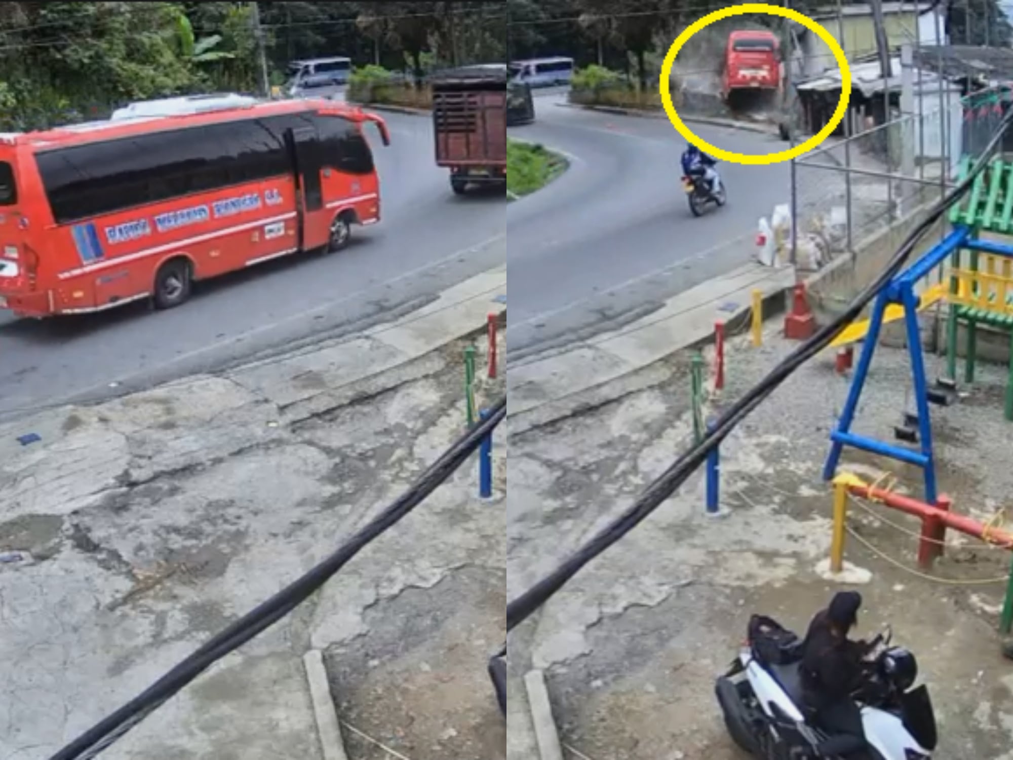 Accidente de bus en Medellín. Fotos: Captura de pantalla de video Secretaría Movilidad de Medellín