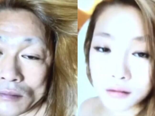 Influencer japonesa resultó ser un hombre de 50 años. Foto: Twitter @azusagakuyuki / Monday Late Show