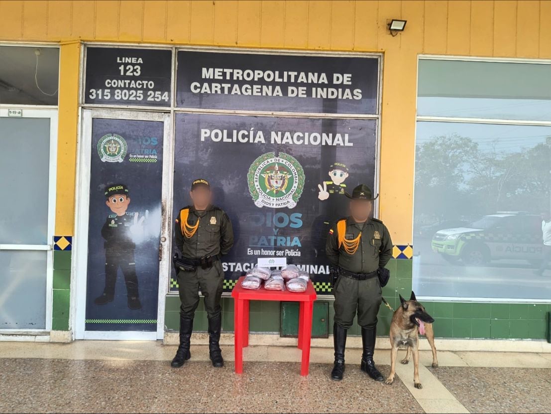Incautan 5000 dosis de marihuana en paquetes de empresa de mensajería en Cartagena. Policía MECAR.
