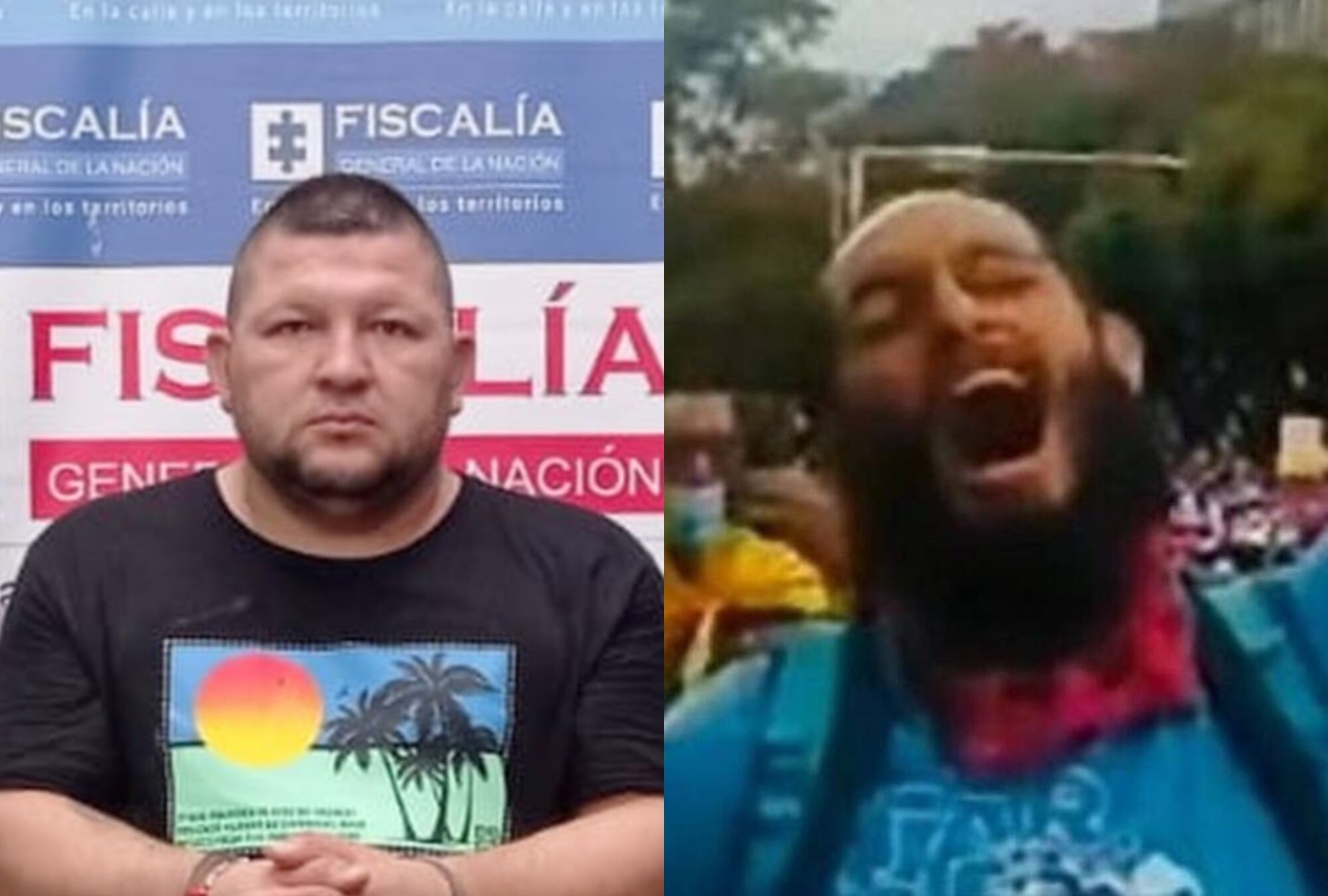 Alias 'Truan' y Lucas Villa. Fotos: Fiscalía y captura de pantalla.