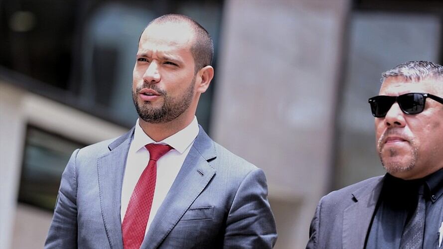 Diego Cadena es interrogado por la Fiscalía. Foto: Colprensa