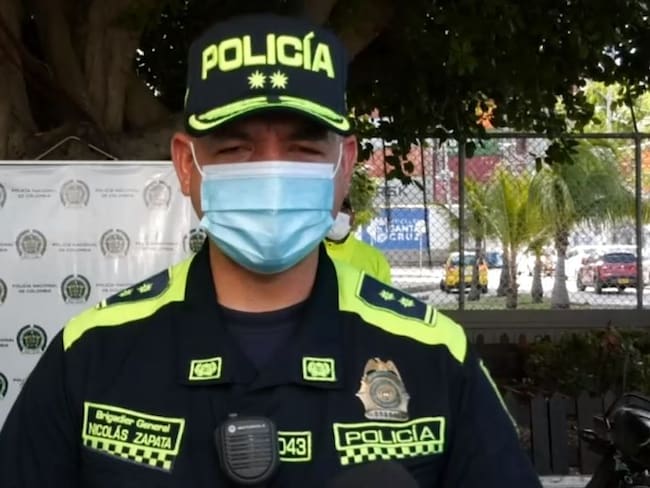 Brigadier General, Nicolas Zapata, comandante de la Policía Metropolitana de Cartagena. Foto/Cortesía Policía Metropolitana de Cartagena.