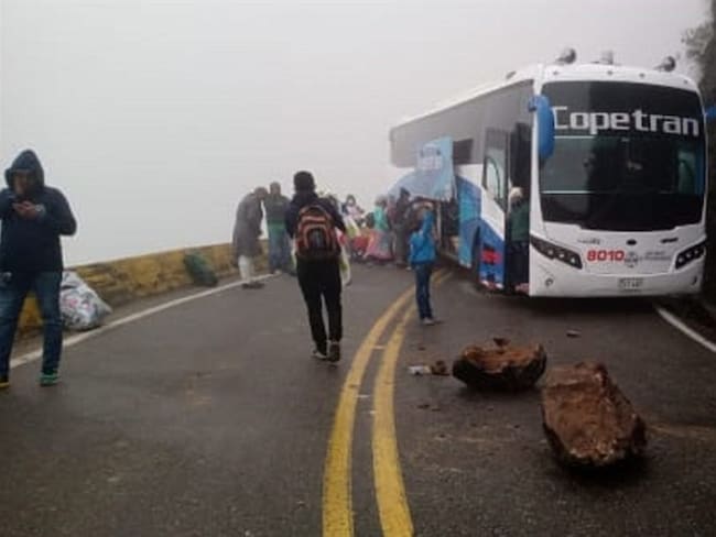 Atacan a conductores en la vía Pamplona- Bucaramanga. Foto: Cortesía