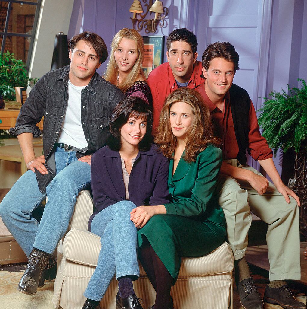 Elenco de la serie 'Friends' en las primeras temporadas del show. Foto: Getty Images.