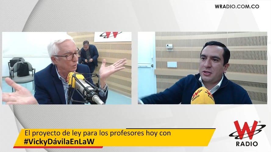 Edwuard Rodríguez y Robledo debaten en La W . Foto: La WCon Vicky Dávila