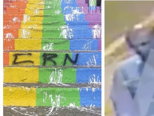 Sigue La W revela los videos que muestran a seis hombres tachando la escalera y escribiendo grafitis homofóbicos en contra de la comunidad LGBTIQ+.. Foto:
