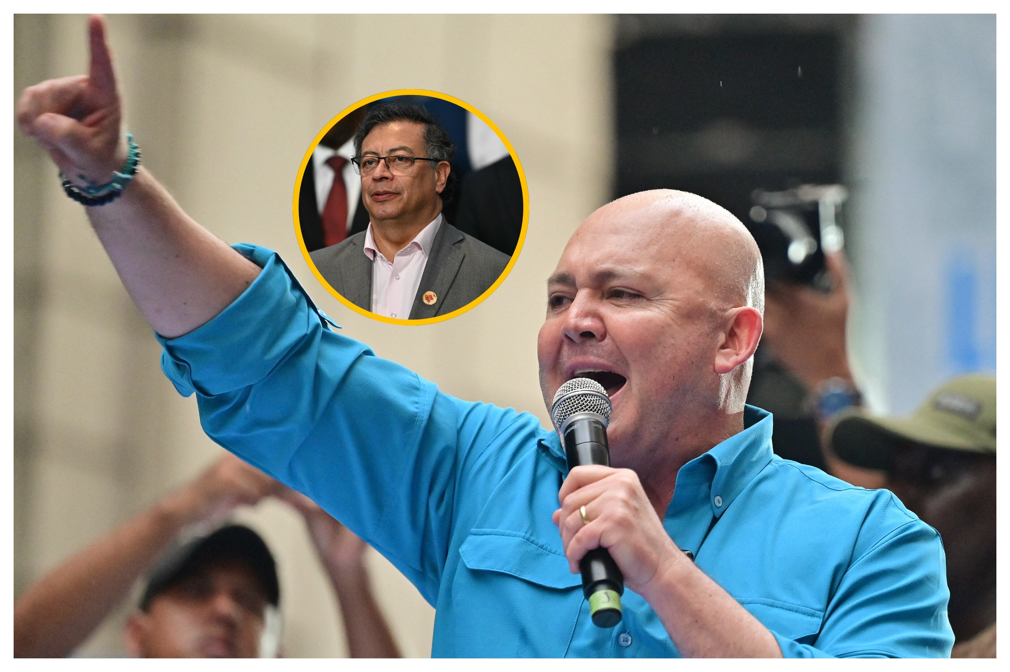Diego Borja y Gustavo Petro. Foto: MARCOS PIN/ AFP/ MAURO PIMENTEL via Getty Images