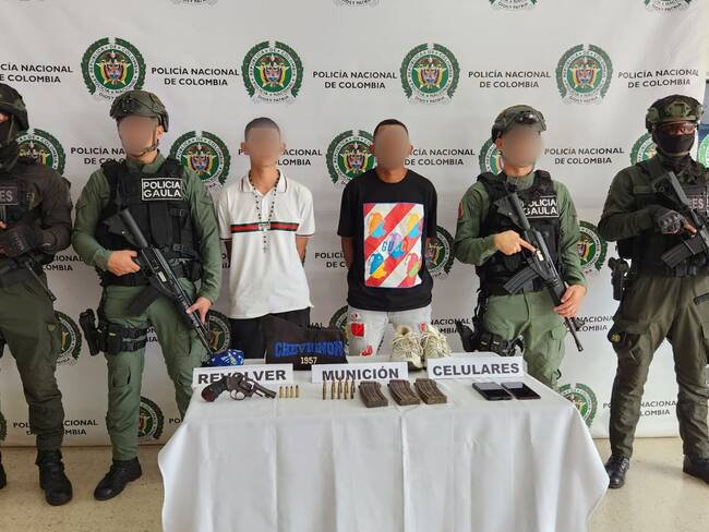 Capturan a dos presuntos implicados en ataques contra droguerías en San Pelayo, Córdoba. Foto: Policía Metropolitana de Montería.