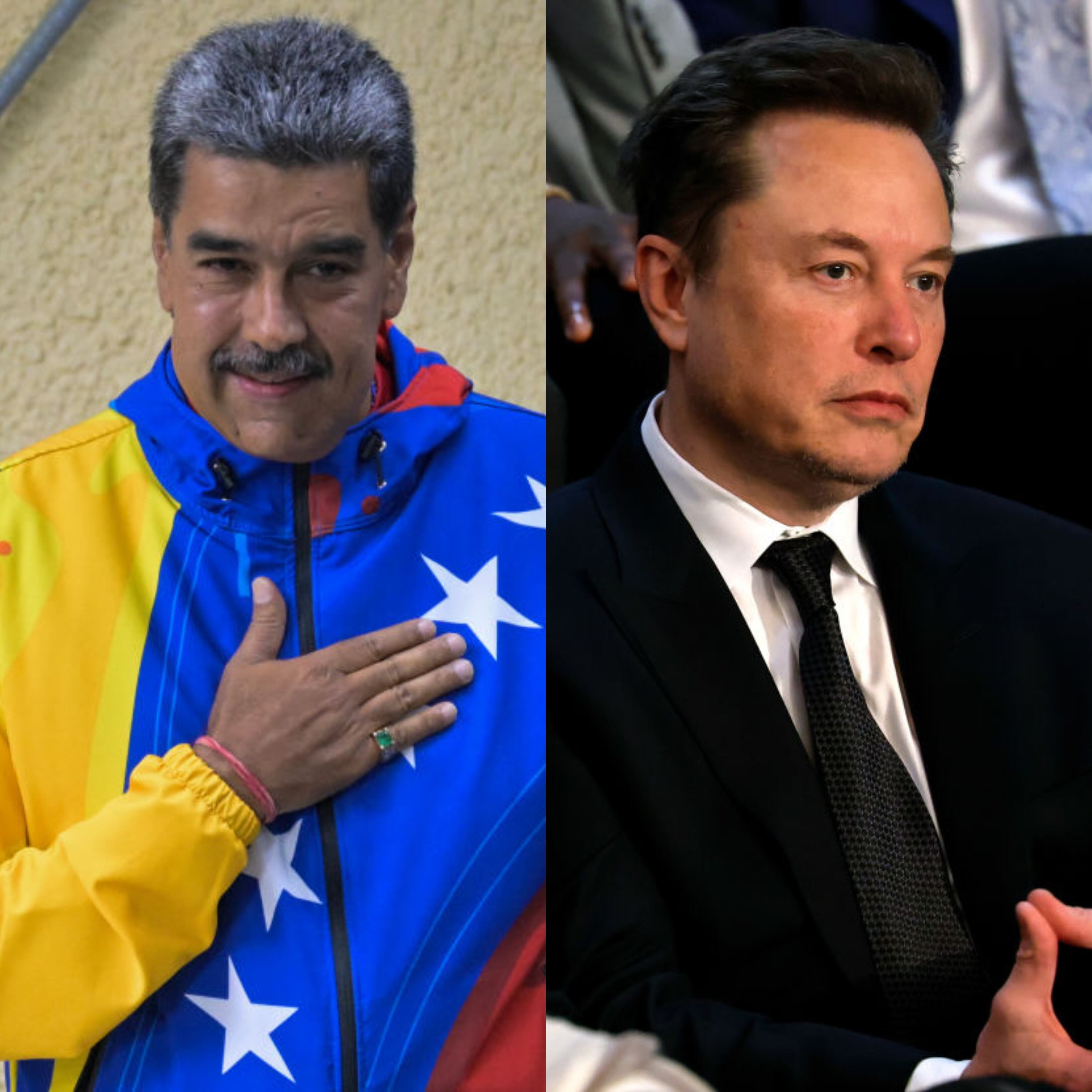 Nicolás Maduro y Elon Musk. Fotos: (Photo by JUAN BARRETO/AFP via Getty Images)-  (Photo by Anna Moneymaker/Getty Images).