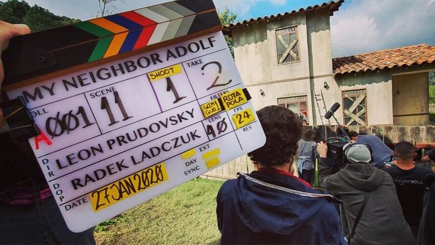 Grabación de la película "Mi vecino Adolf". Foto: Cortesía