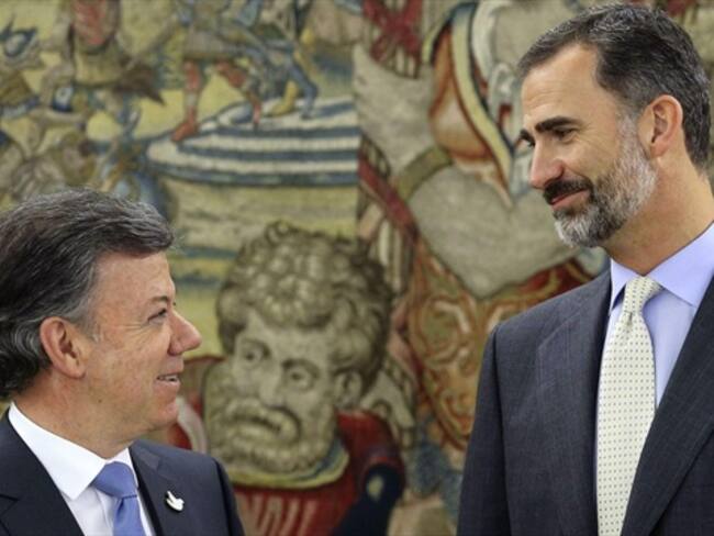 El presidente Santos almorzó con el rey Felipe VI en la residencia del monarca español. Foto: Agencia EFE