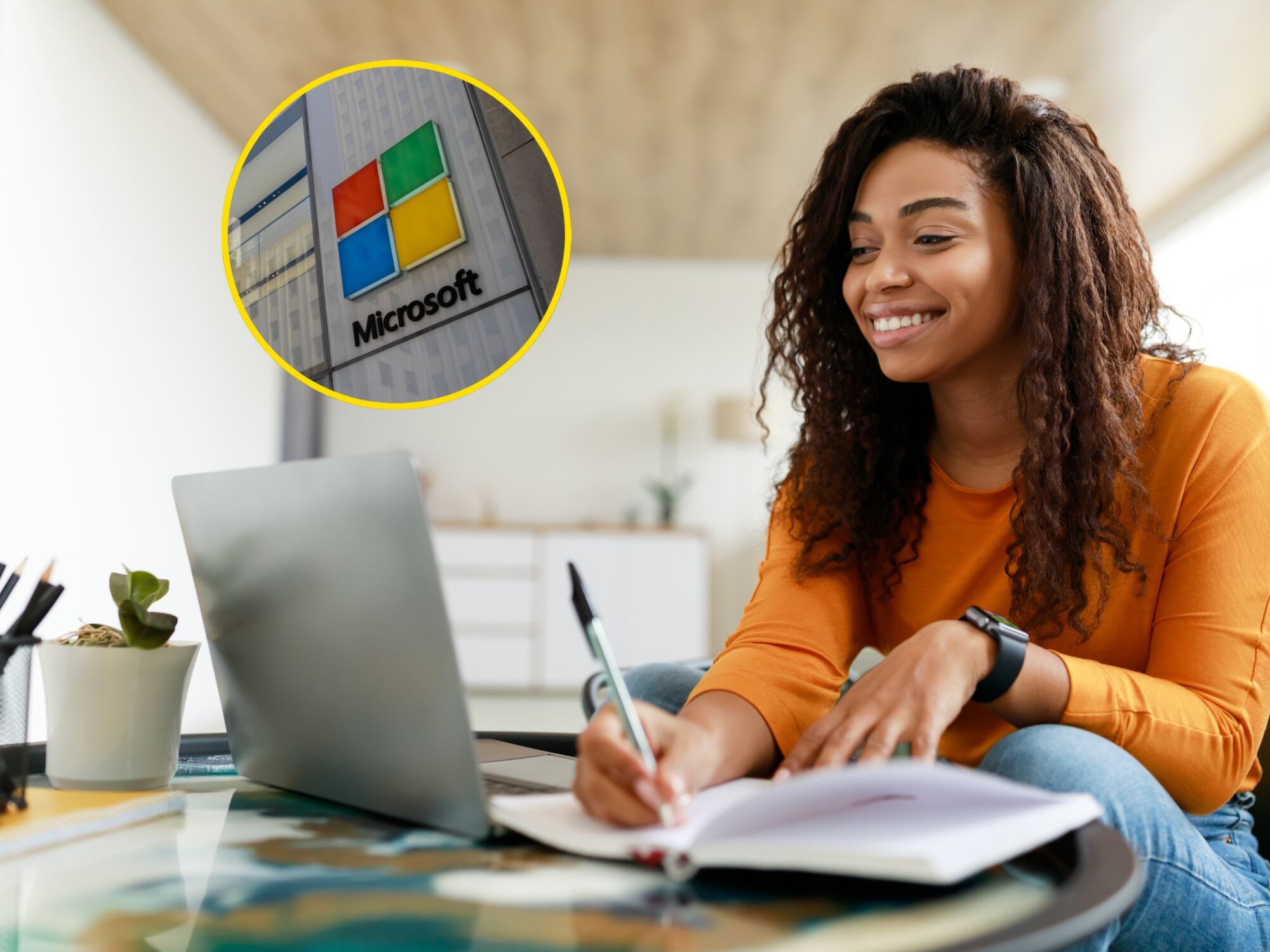 Mujer estudiando con Microsoft imagen de referencia. Fotos: Getty Images.