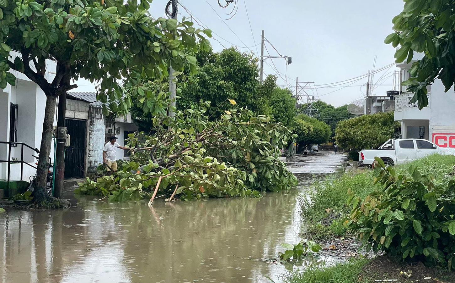 Fuertes lluvias afectan infraestructura eléctrica en doce municipios de Córdoba. Foto: cortesía comunidad de Lorica.