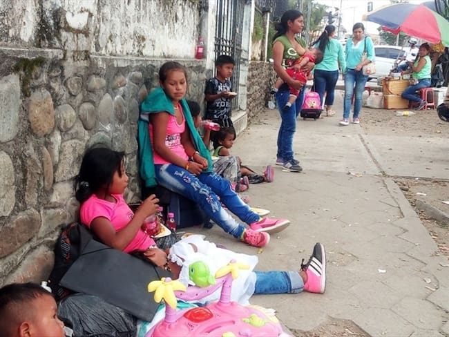 Desde hace varios días han llegado a Popayán personas que manifiestan que han sido desplazadas por el conflicto armado en su territorio. Foto: Cortesía Andrés Illera