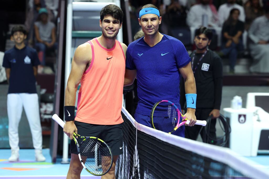 Carlos Alcaraz y Rafael Nadal. I Foto: Richard Pelham/Getty Images.