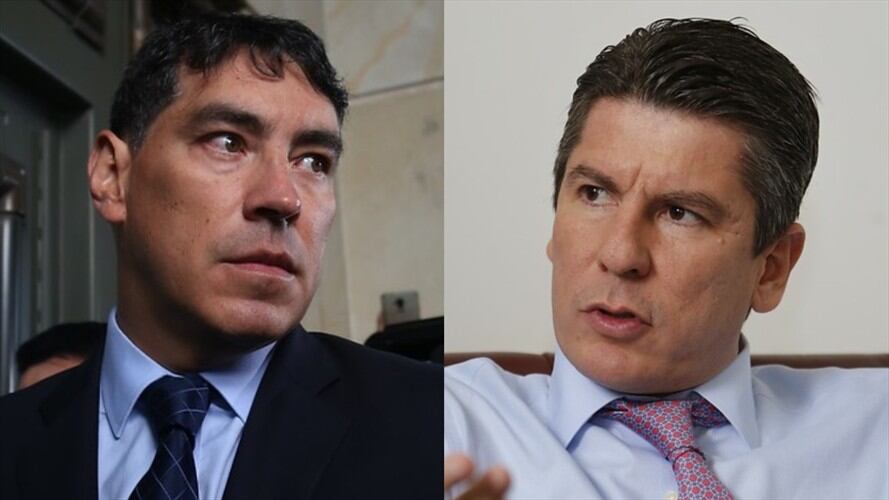 Se busca que el representante Ricardo Ferro (der) sea remplazado en la Comisión de Acusación por su copartidario Álvaro Hernán Prada. Foto: Colprensa / ÁLVARO TAVERA