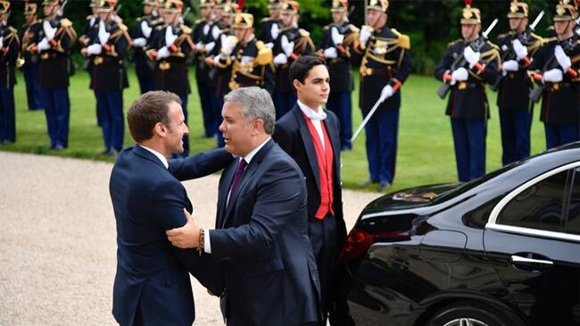 Macron recibe a Duque . Foto: Presidencia