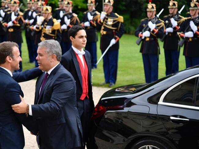 Macron recibe a Duque . Foto: Presidencia